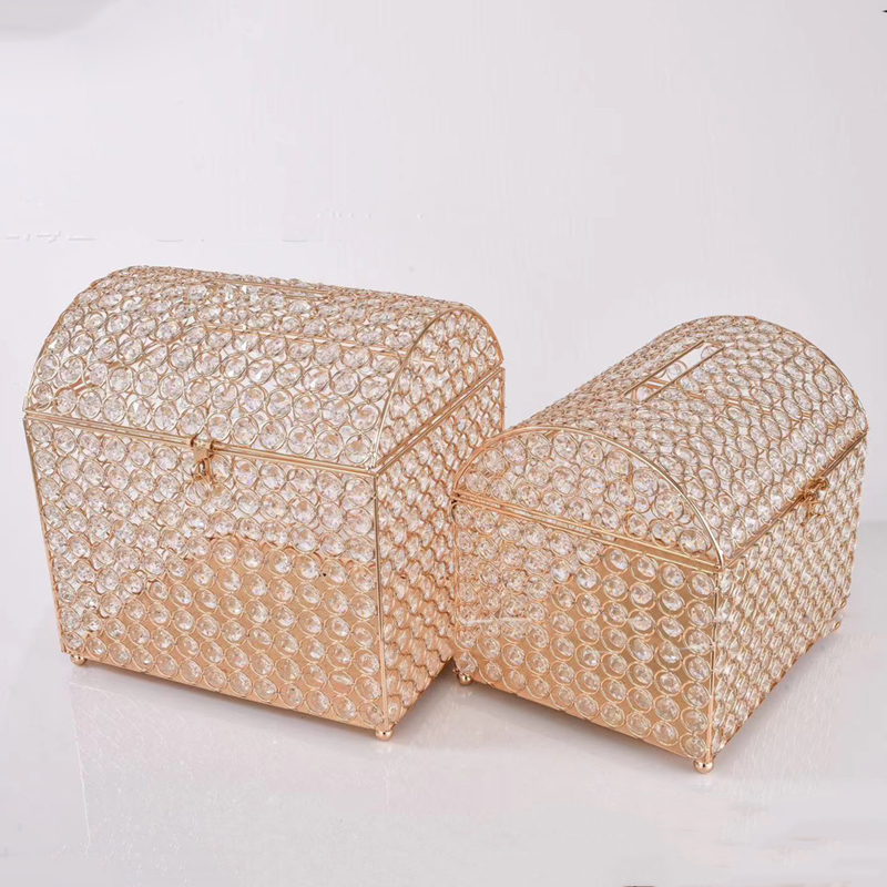 ウェディングカードボックス、ゴールドクリスタル、宝箱風、ライ - Wedding Card Box のレビューと価格