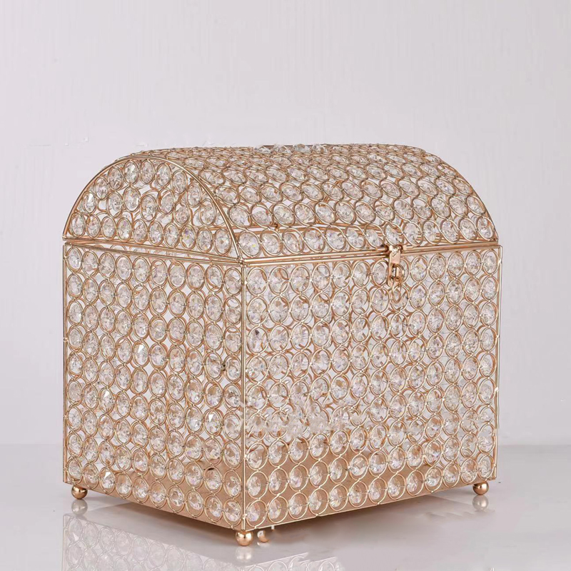 ウェディングカードボックス、ゴールドクリスタル、宝箱風、ライ - Wedding Card Box のレビューと価格