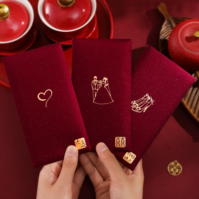 6 ピース/パック中国の赤い封筒結婚式の幸運のお金封筒パケッ - Wedding Envelopes のレビューと価格