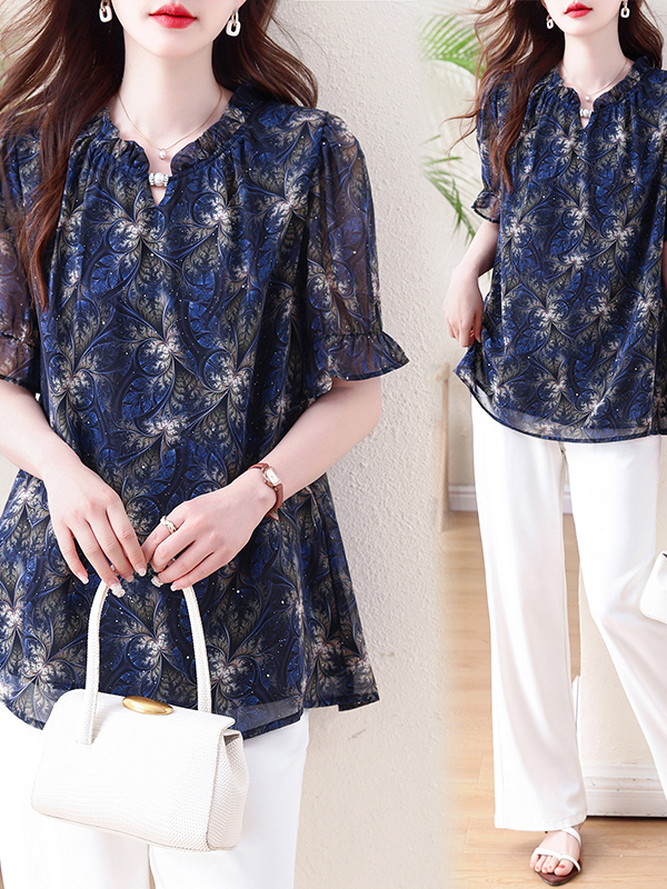 フレンチスタイル ルーズフィット 花柄 半袖 Tシャツ レデ - Good Floral & Wedding Decor Supply Photos のレビューと価格