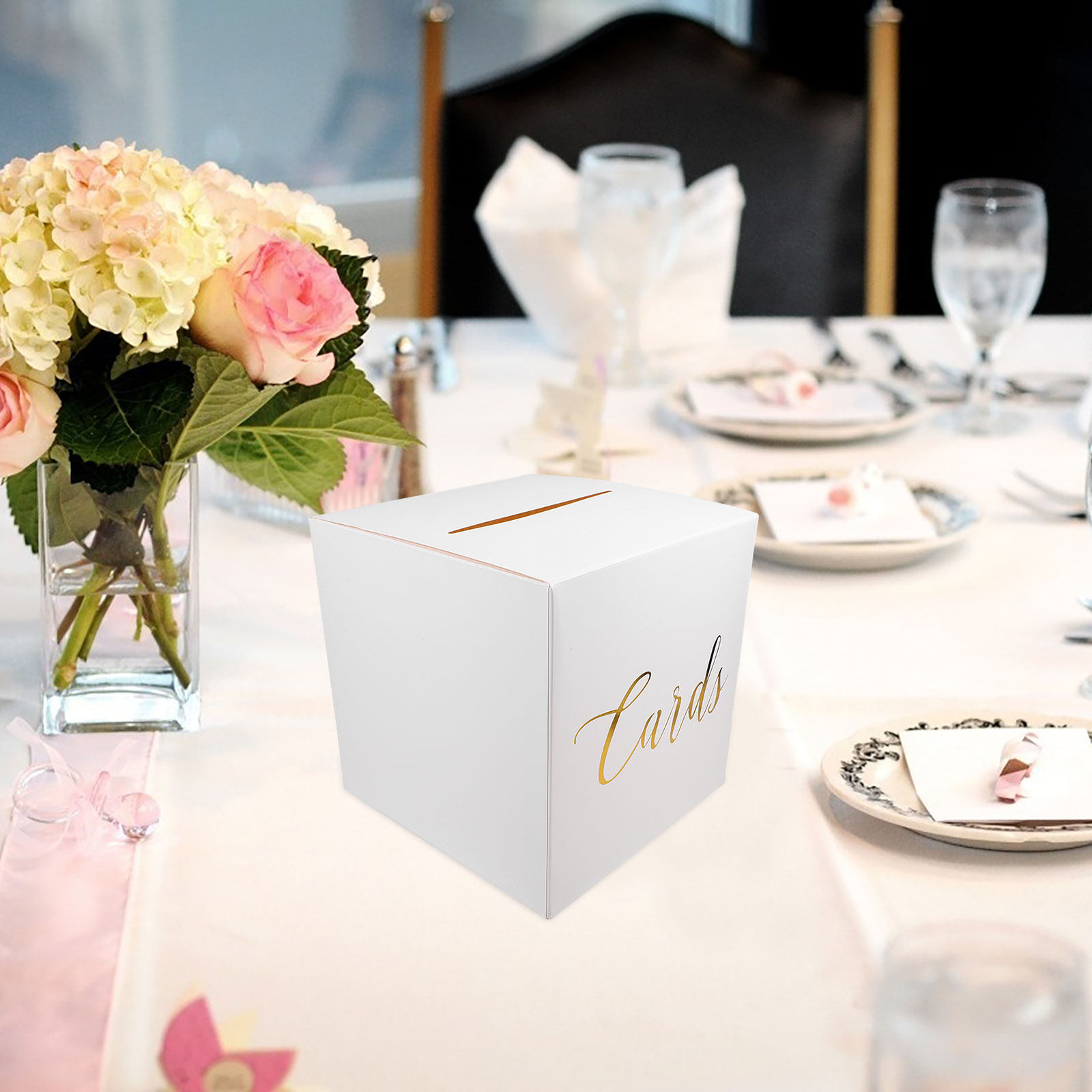 1個入り ウェディングカードボックス。厚手の紙製で、素朴な雰 - Wedding Card Box のレビューと価格