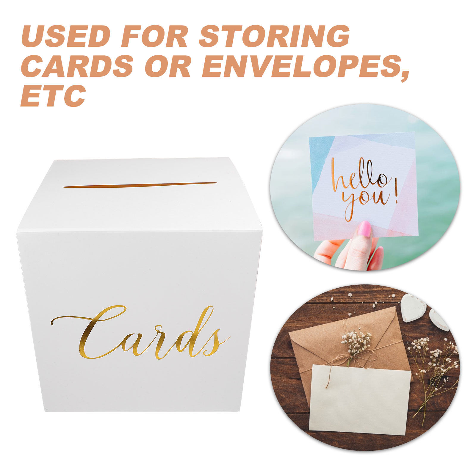 1個入り ウェディングカードボックス。厚手の紙製で、素朴な雰 - Wedding Card Box のレビューと価格