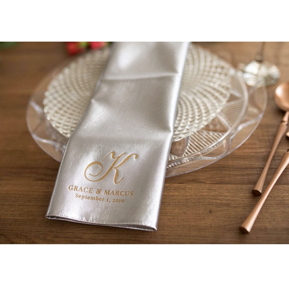 100枚入り、リネン風のカスタムメイドのカクテルナプキン。金 - Table Number Gold のレビューと価格