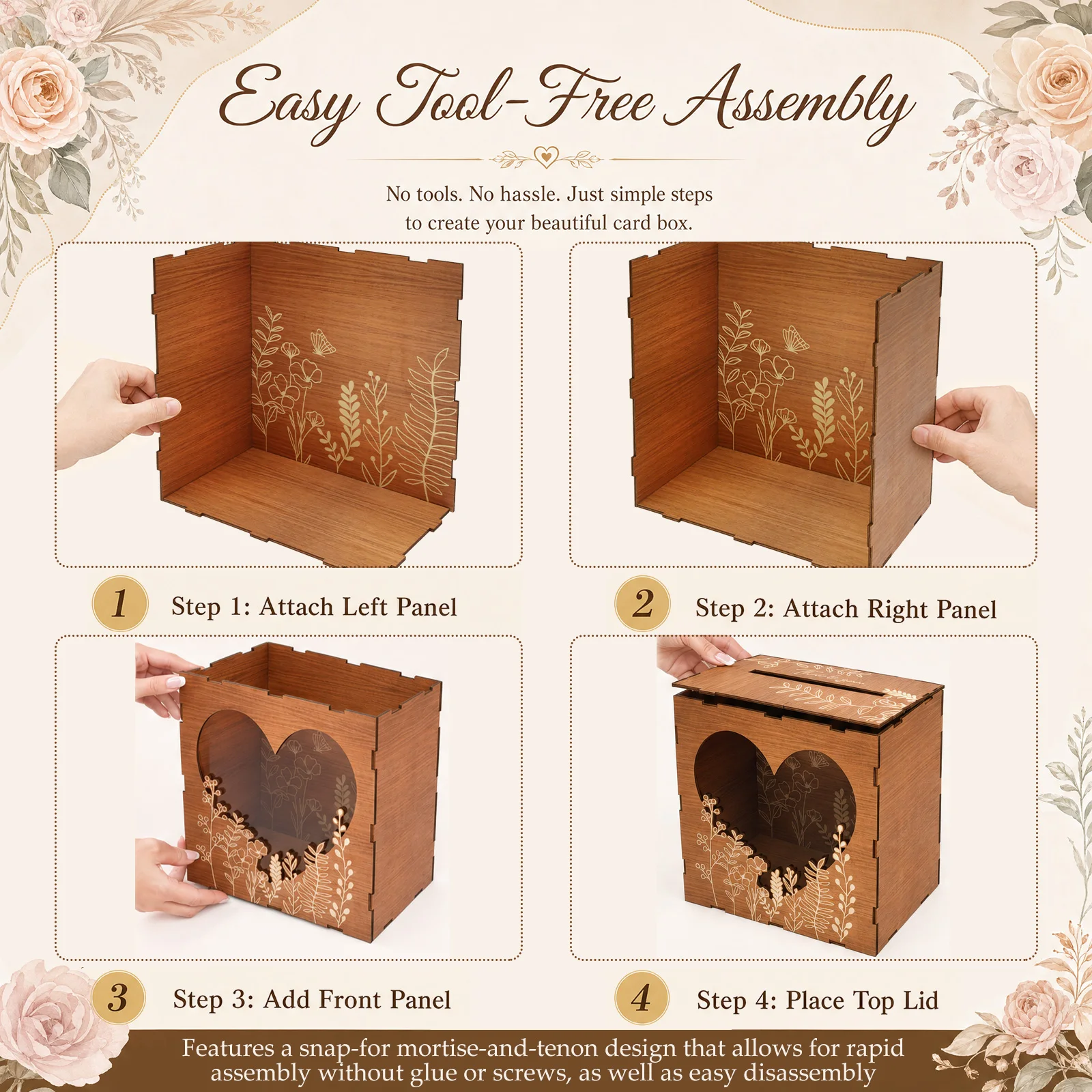 木製のカードボックス。結婚式の招待状や封筒、お金などを収納で - Wedding Card Box のレビューと価格