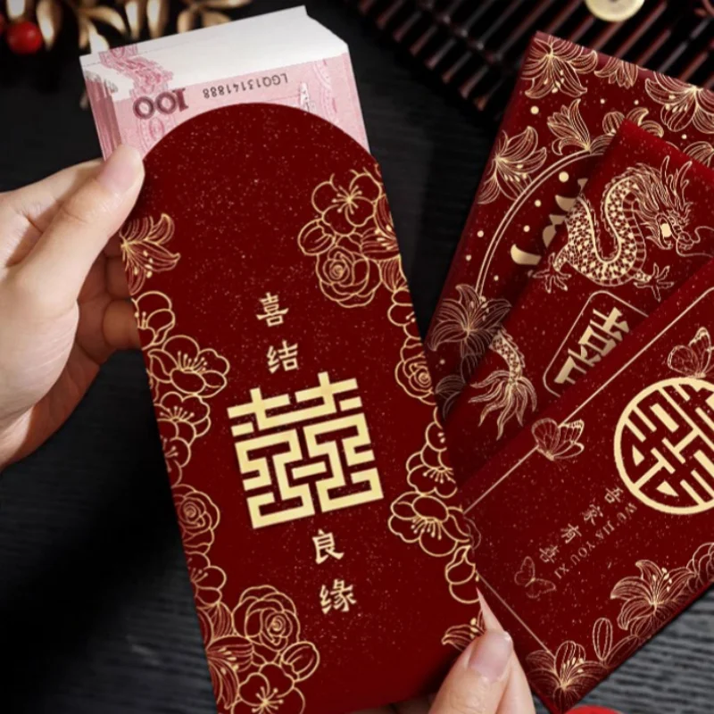 結婚式や婚約用の新しい「Xizi」赤い封筒6枚：1000元の - Wedding Envelopes のレビューと価格